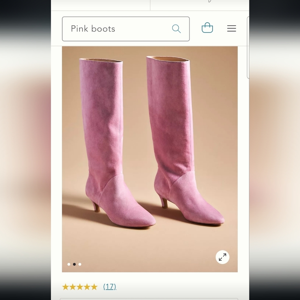 Anthropologie pink suede tall boots